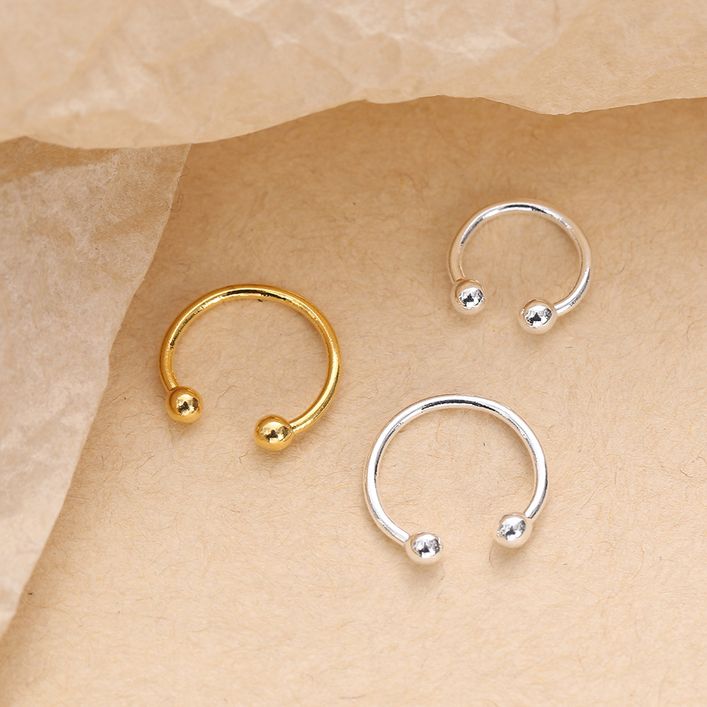 korean style simple non-pierced ear clip copper universal ring c- type ring trendy human body piercing accessories accessories