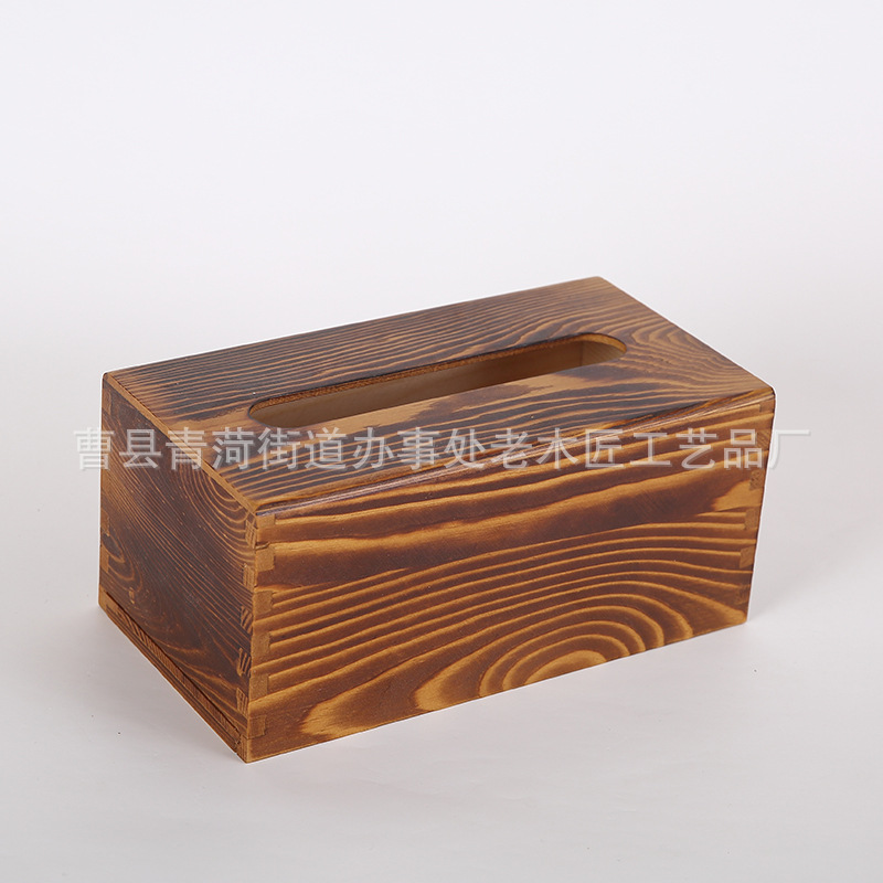 Storage Box Solid Wood Tissue Box Household Living Room Tissue Box Coffee Table Bedroom Tissue Box Wooden Tissue Storage Box