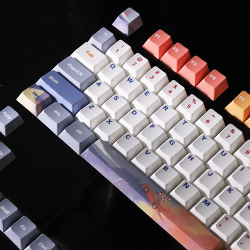 Rapid Theme Mechanical Keyboard Keycaps Original Height Pbt Material Five-Sided Sublimation Spot Factory Wholesale