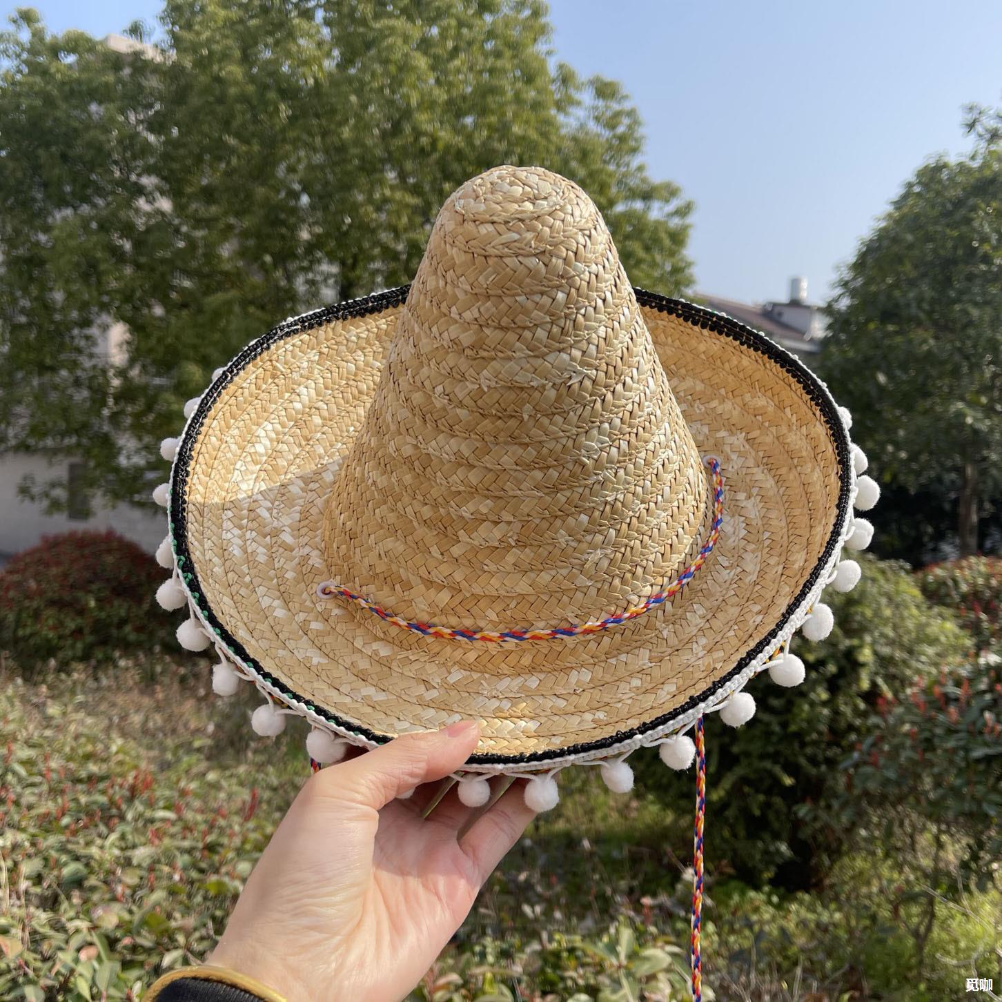 万圣节圣诞舞会帽子狂欢墨西哥草帽彩色新狂欢感恩节服装服饰帽子