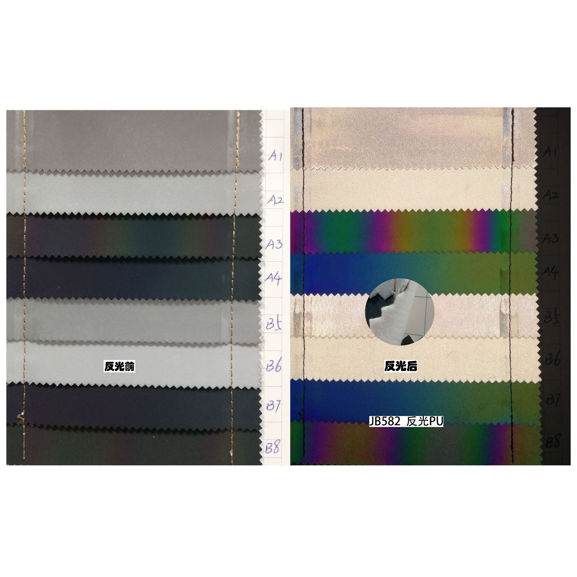 pu pvc皮革 反光革 反光材料 反光布 颜色多 现货