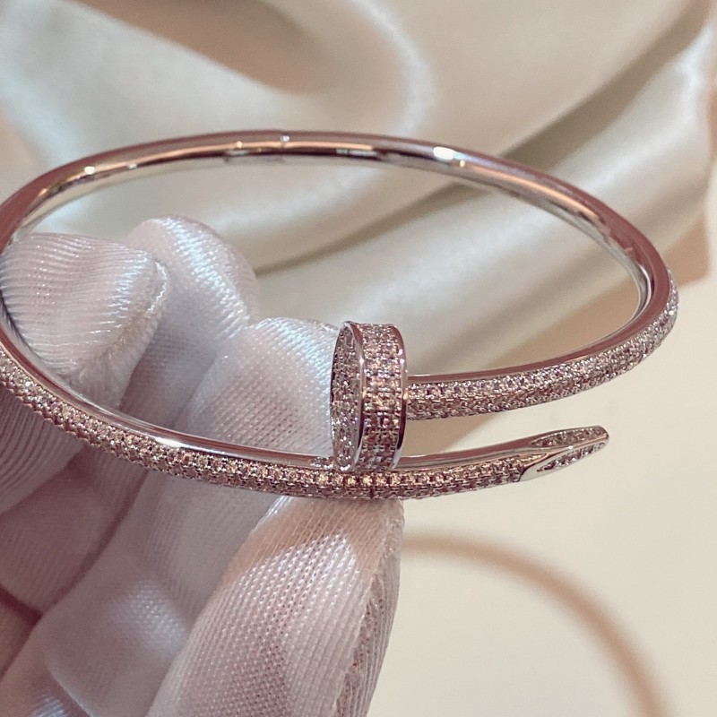 精工满钻钉子手镯女镀金欧美跨境cnc 工艺轻奢设计几何款厂家直销