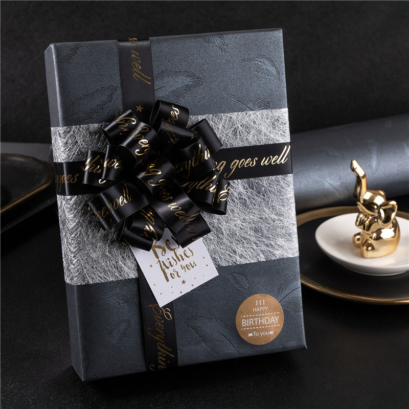 羽毛纹包装纸情人节大尺寸 新年礼品纸包装礼盒包装纸书皮生