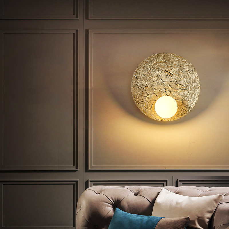 北欧全铜背景墙灯现代简约客厅书房卧室带usb充电口床头创意壁灯