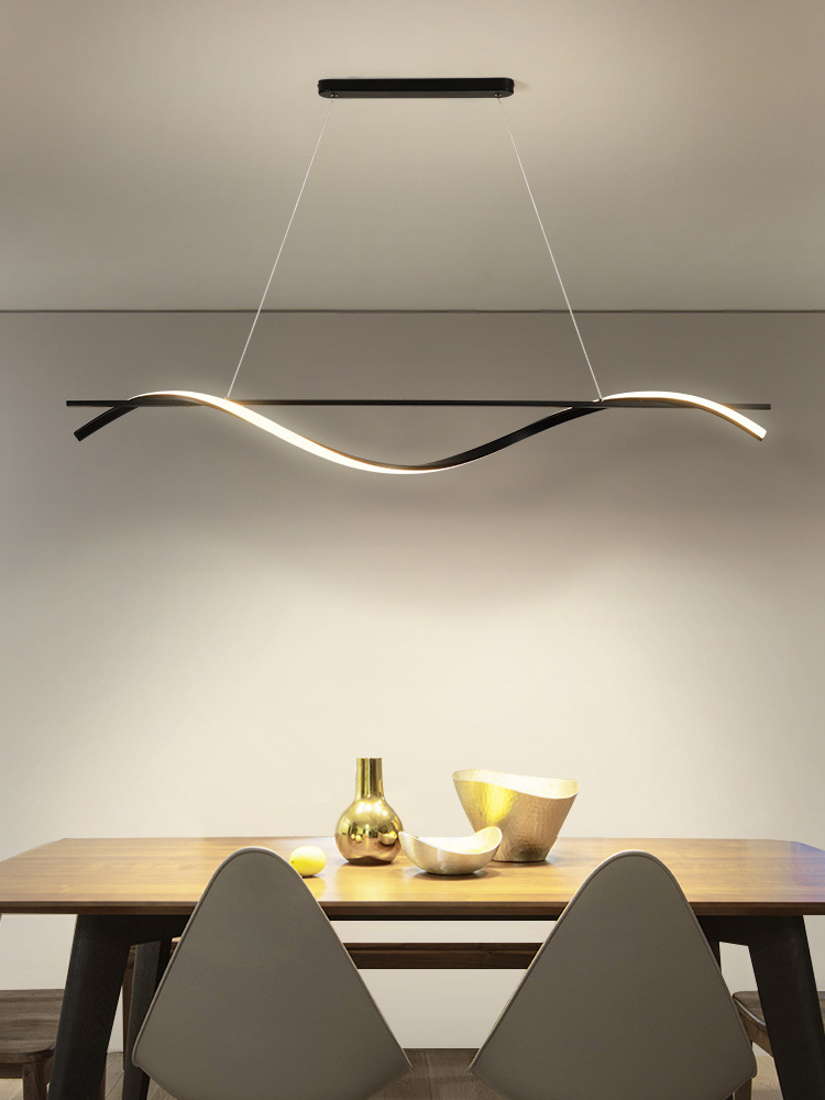极简一字长条餐厅吊灯设计师款创意个性现代简约餐桌吧台饭厅灯具