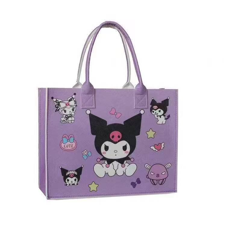 Sanrio Felt Bag Decorative Large Capacity Versatile Fashion Shopping Bag in Stock Wholesale Cute Felt Handbag