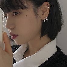 镶钻925纯银耳环女小巧精致气质短款耳坠ins韩国网红耳扣