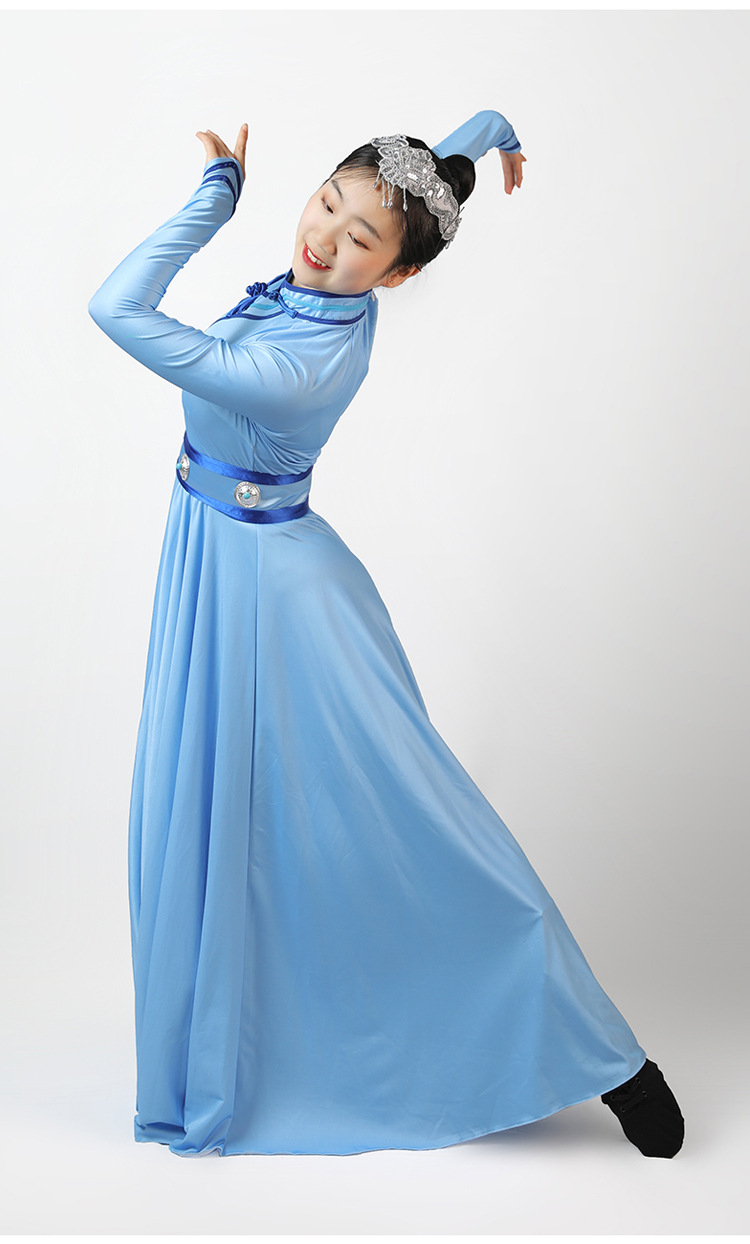 女族蒙古舞民族舞台表演服装蒙族舞女新式练功服饰蒙古舞蹈演出服