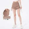 new pattern Drawstring Sports Skirt yoga Fitness skirt Emptied False two run skirt badminton Tennis skirt