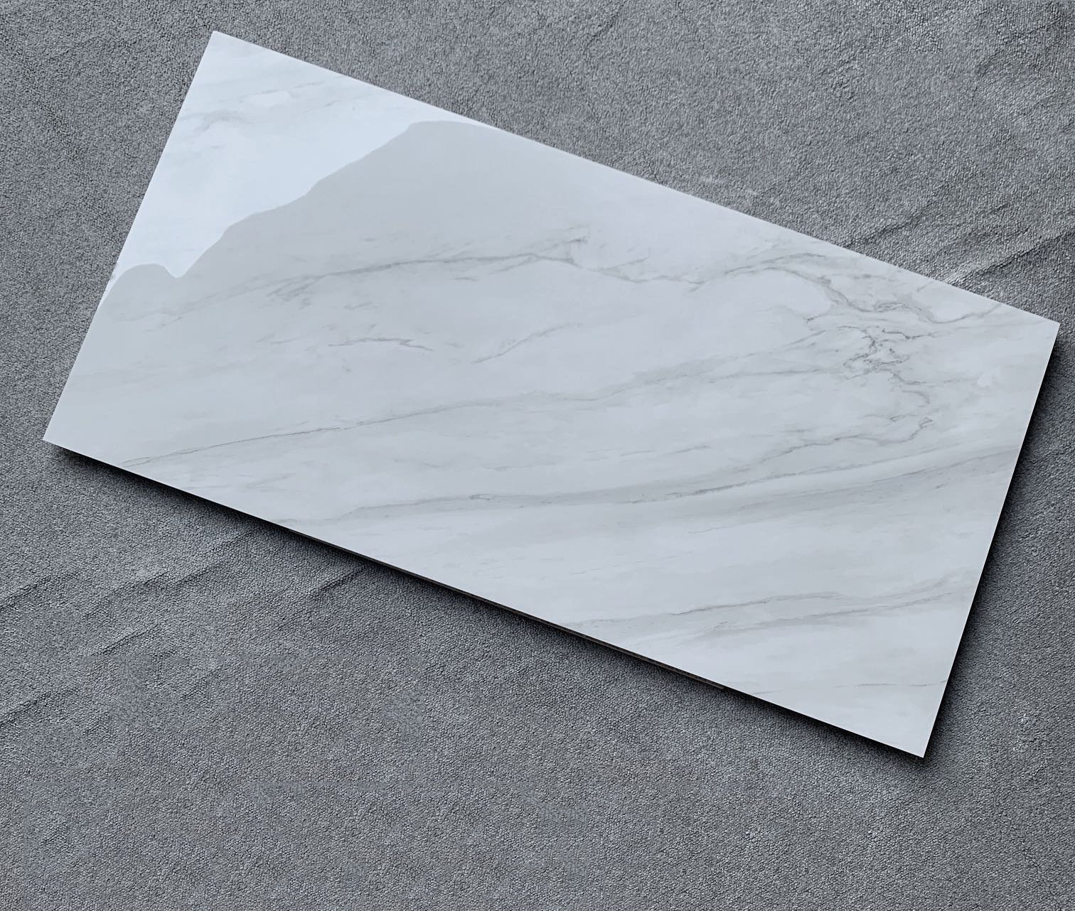 通体大理石600*1200仿大理石地砖客厅卧室浅灰色地板砖降级处理