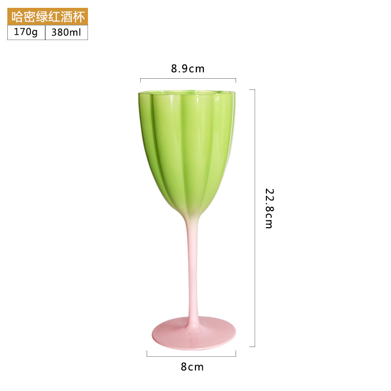 Vintage Goblet Gradient Flower Cup High-End Red Wine Glass Champagne Glass European Vintage Middle Ancient Cup