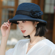 妈妈防晒帽子女士春夏季中老年盆帽可折叠遮太阳帽透气百搭渔夫帽