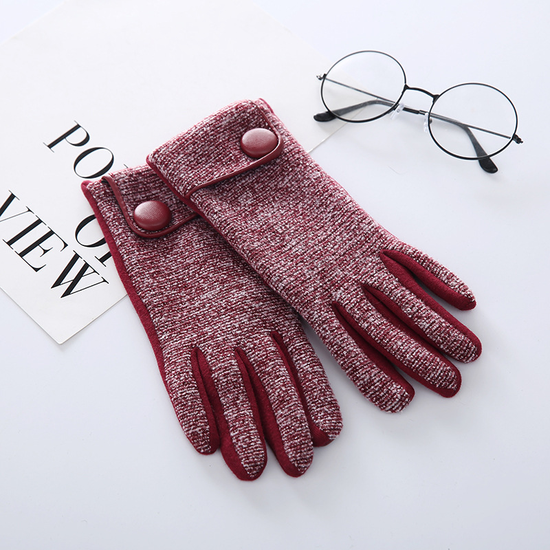 Factory Direct Sales Women's Color Micro Velvet Warm-Keeping and Cold-Proof Gloves Elastic Fabric Gloves Winter Gloves for Woman