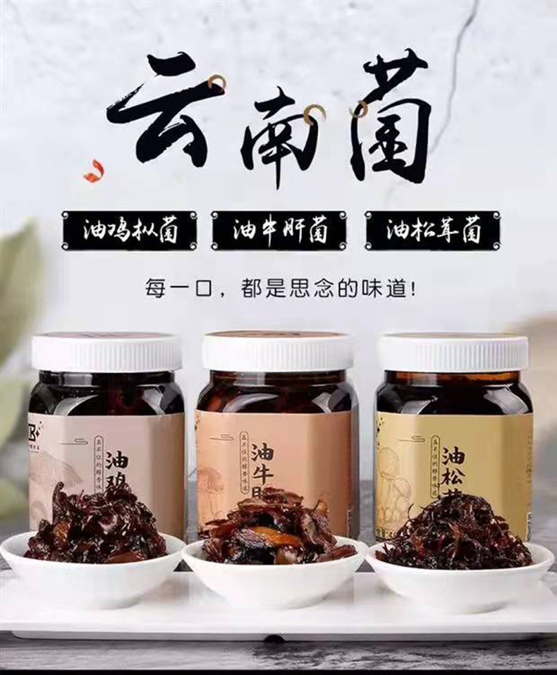 云南特产即食菌菇油鸡枞菌牛肝菌松茸菌罐装460g拌面下饭菜批发