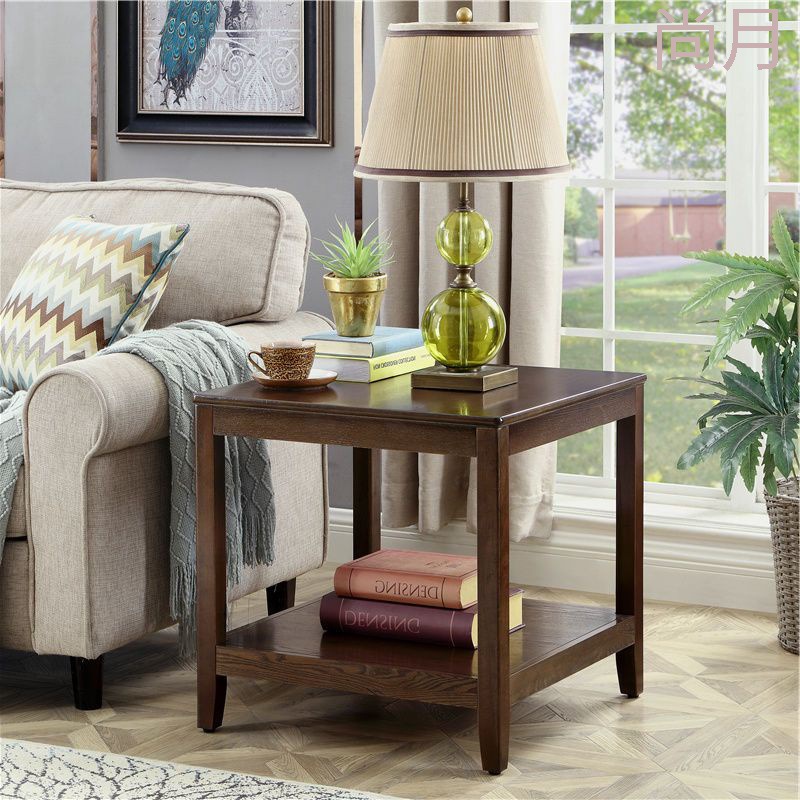SE简易沙发边几柜小桌子客厅纯实木小茶几家用美式方几角柜床边