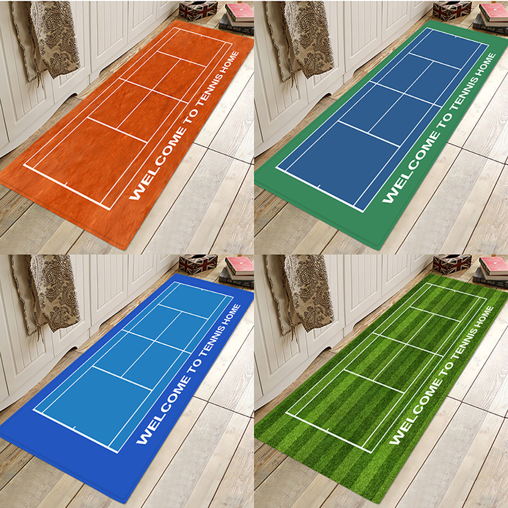 Cross-Border Hot Tennis Badminton Court Flannel Hydrophilic Pad Bathroom Non-Slip Mat Foot Mats Floor Mat Factory Wholesale