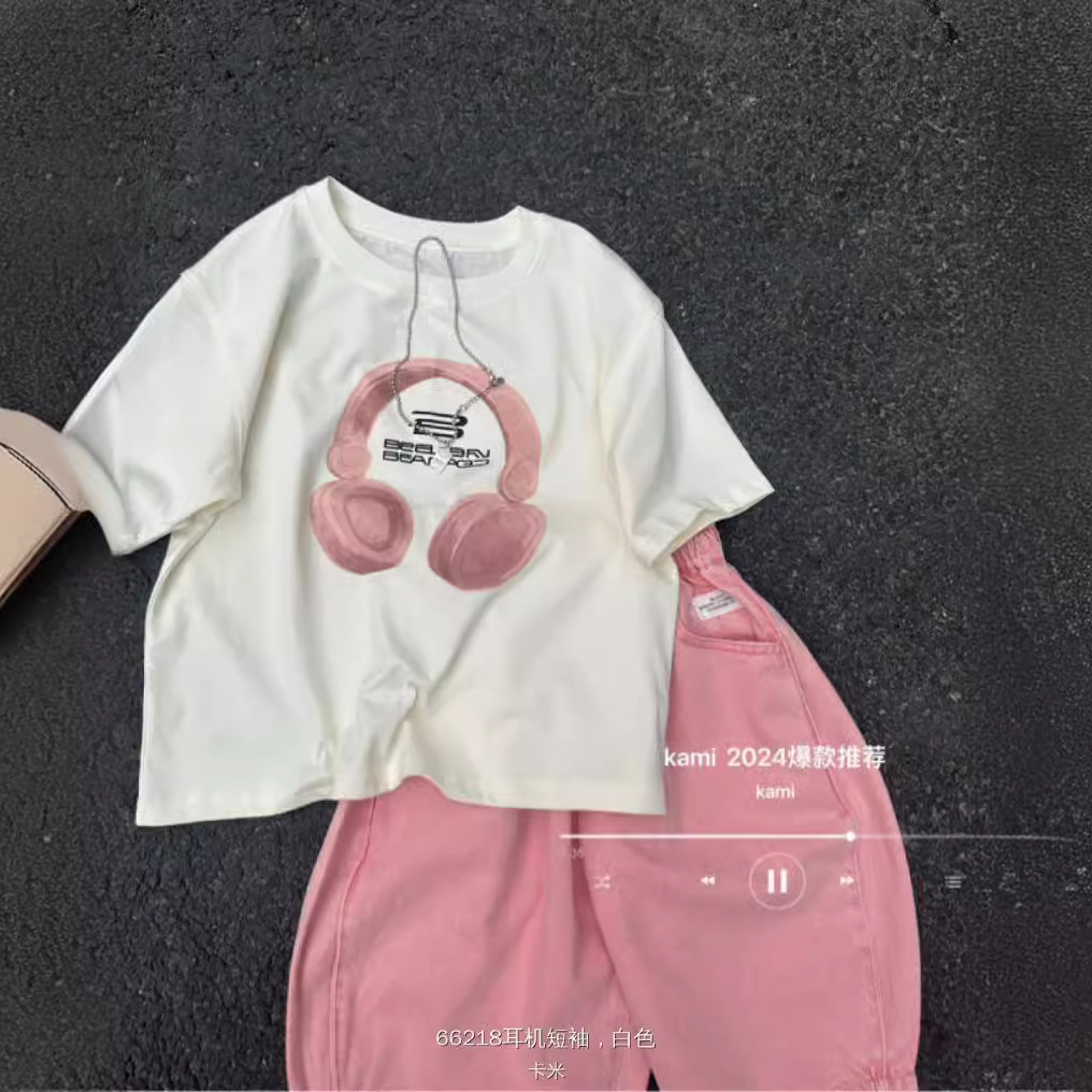 夏卡米66218 耳机短袖2024夏款 110-160-阿里巴巴