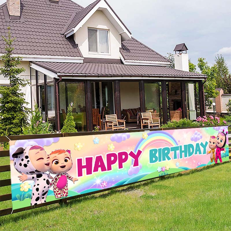 Crying Baby Garden Banner Banner Birthday Party Decoration Supplies Indoor Outdoor Party Decoration Yard Sign