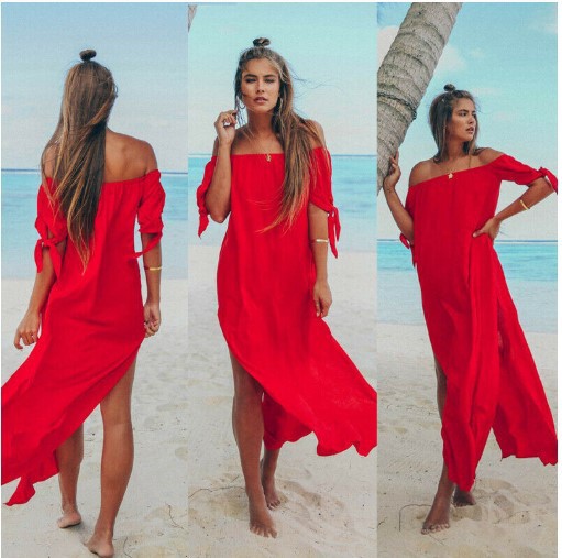 2022 Factory Direct Sales Summer plus Size Women's Clothes Dress Long Upper Outer Garment Swimsuit Bikini Beach Dress