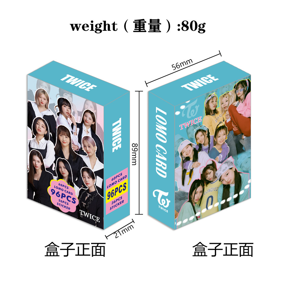 96pcs热销twice周边小卡明星应援照片卡双面彩印lomo卡礼品小卡片