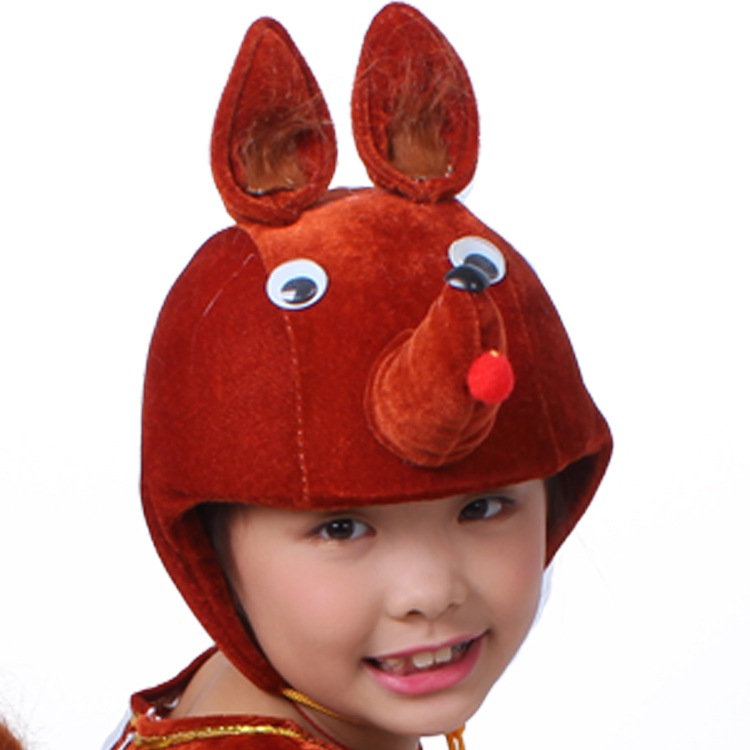 儿童动物演出服帽子小学生成人吉吉小鸟狼蚂蚁獾兔子老鼠表演头饰