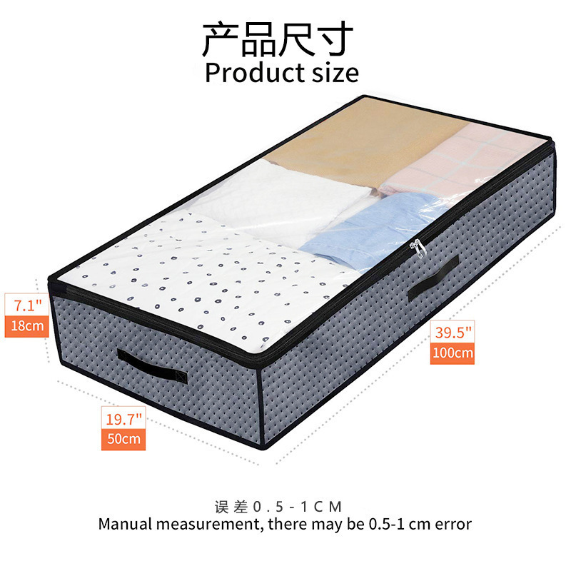 Underbed Storage Box Wholesale Household Quilt Quilt Clothes Case Underbed Storage Box Folding Storage Box Transparent