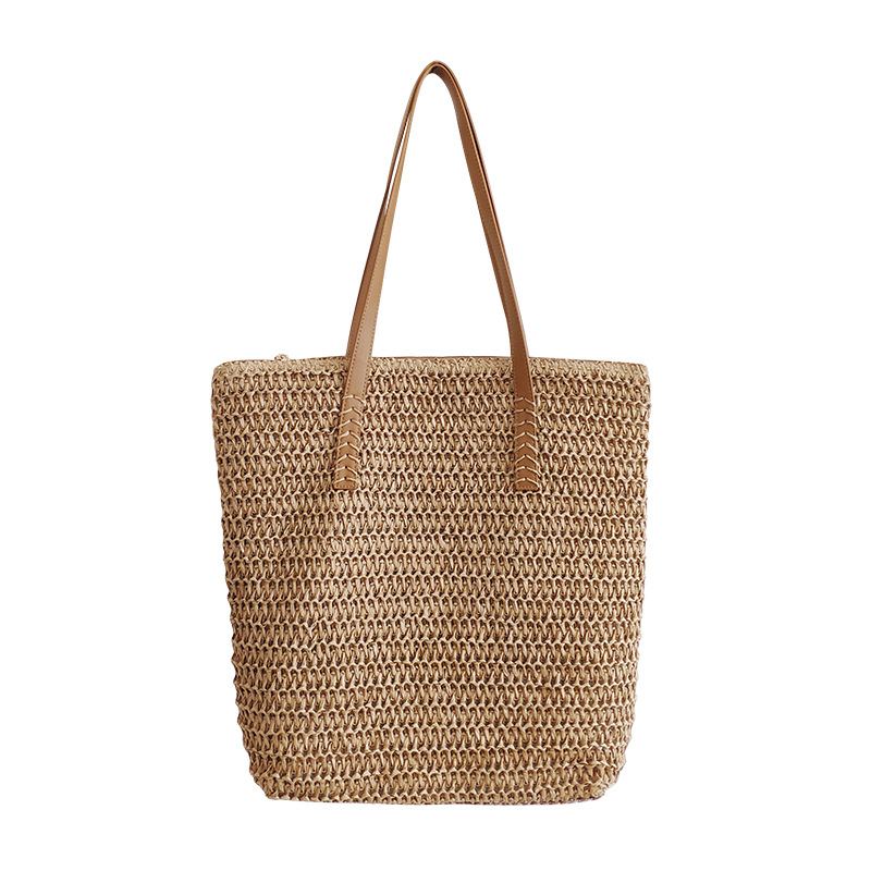 New Ins Fashion Special-Interest Woven Tote Shoulder Large Capacity Straw Woven Bag Vacation Beach Women's Bag