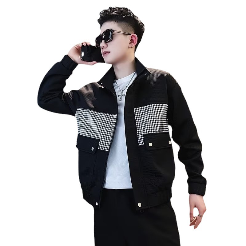 High Quality Stitching Jacket Men's Spring and Autumn Fashion Brand Pu Shuai Men's Clothes 2023 New Men's Casual Jacket