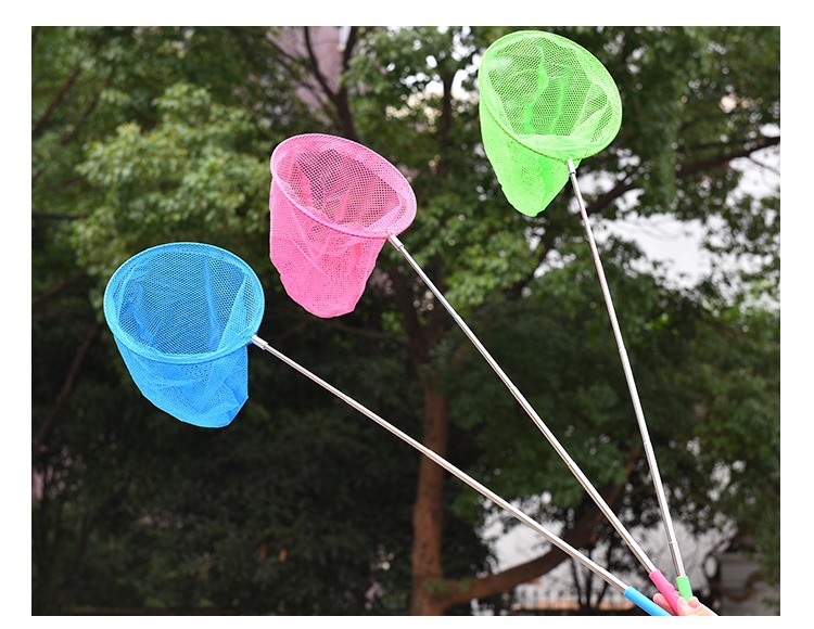 儿童鱼网捞鱼网抓蝴蝶捕虫网小孩抄篼伸缩杆渔网套装户外亲子玩具