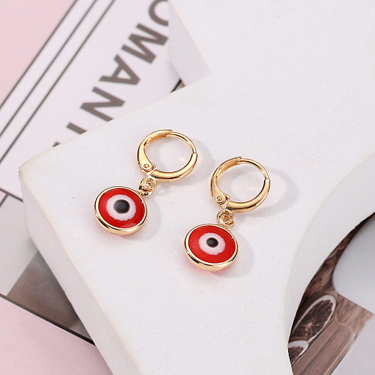 Europe and America Cross Border Multi-Color Copper Edging Devil's Eye Ear Ring Blue Eye Eardrops Earrings Fashion Personality Earrings