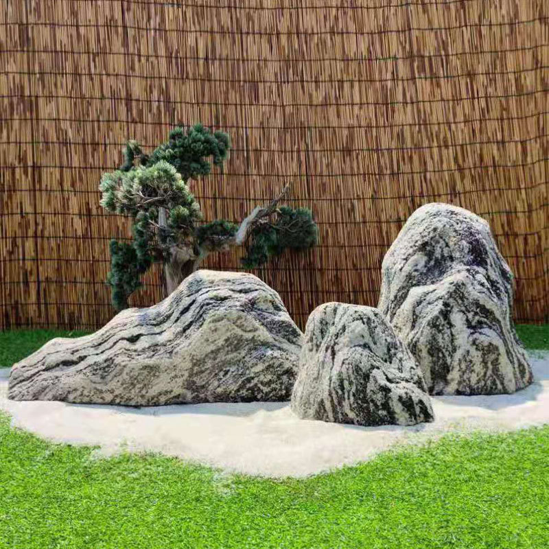 雪浪石切片组合大型泰山石厂家自然石景观石枯山水造景泰山石