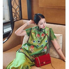 夏季新款新中式国风复古改良旗袍无袖马甲上衣两件套装唐装女