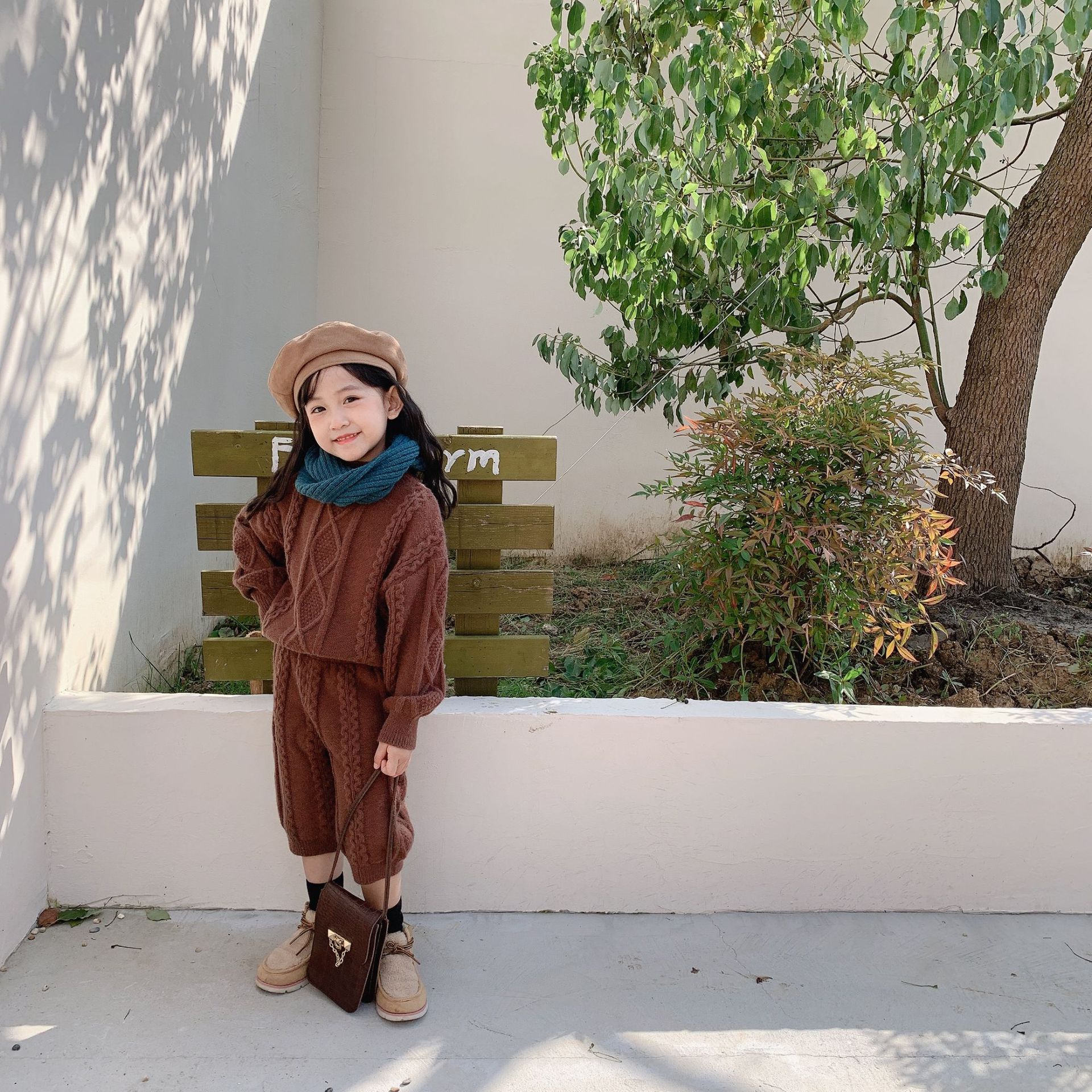 女童毛衣套装冬季加厚打底针织衫打底裤韩版洋气外穿毛衣两件套