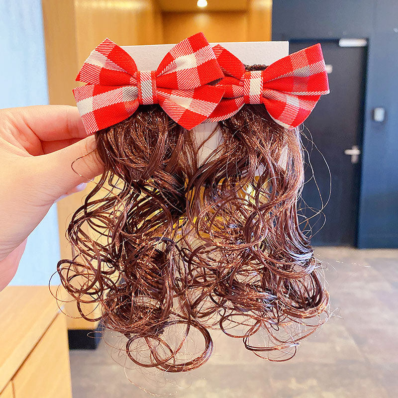 韩版儿童假发蝴蝶结发夹女童公主可爱造型夹发饰女孩甜美发卡头饰