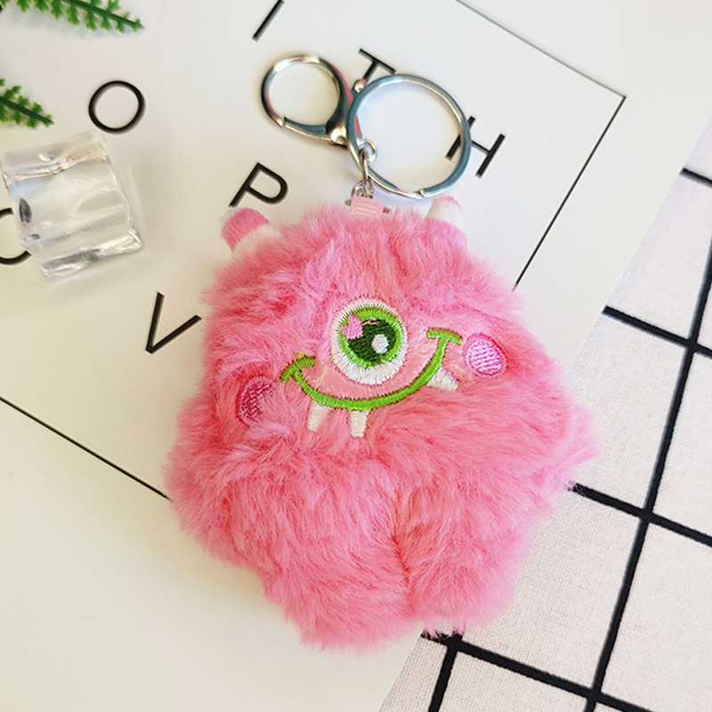 Cross-Border Internet Celebrity Ins Big-Eye Monster Stupid Keychain One-Eye Beast Plush Pendant Luo Xiaomin Same Style Handbag Pendant