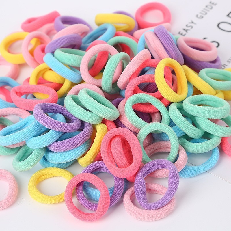Colorful Basic Seamless Towel Ring Hair Rope Simple Ins Children's Hair Rope Korean Style Hair Band Hair Band