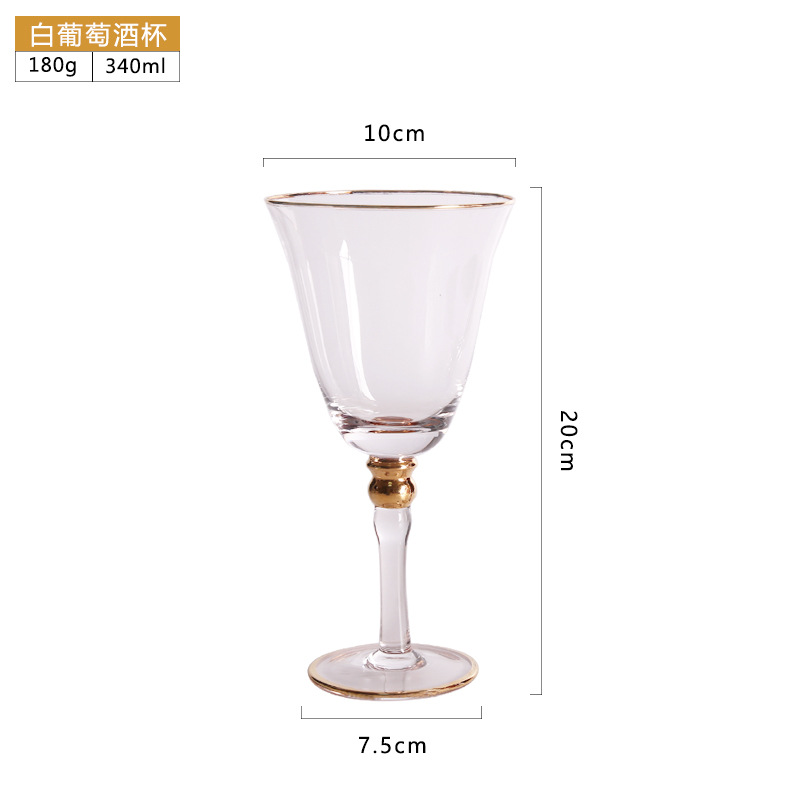 Creative Wine Glass Golden Edge Wine Glass Champagne Glass Model Room Wine Set Soft Furnishings Table Decoration Glass Cup