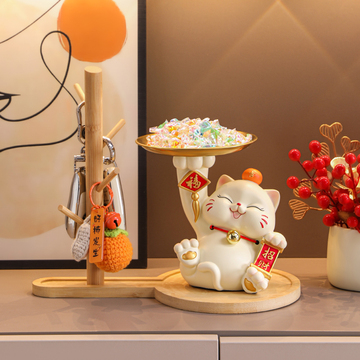 批发猫入户钥匙收纳玄关摆件门口鞋柜客厅家居装饰品乔迁新居