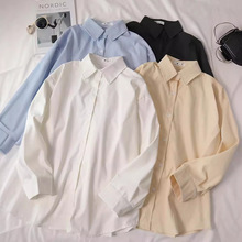 白衬衫秋装女2024年新款上衣设计感长袖小众外套叠穿内搭打底衬衣