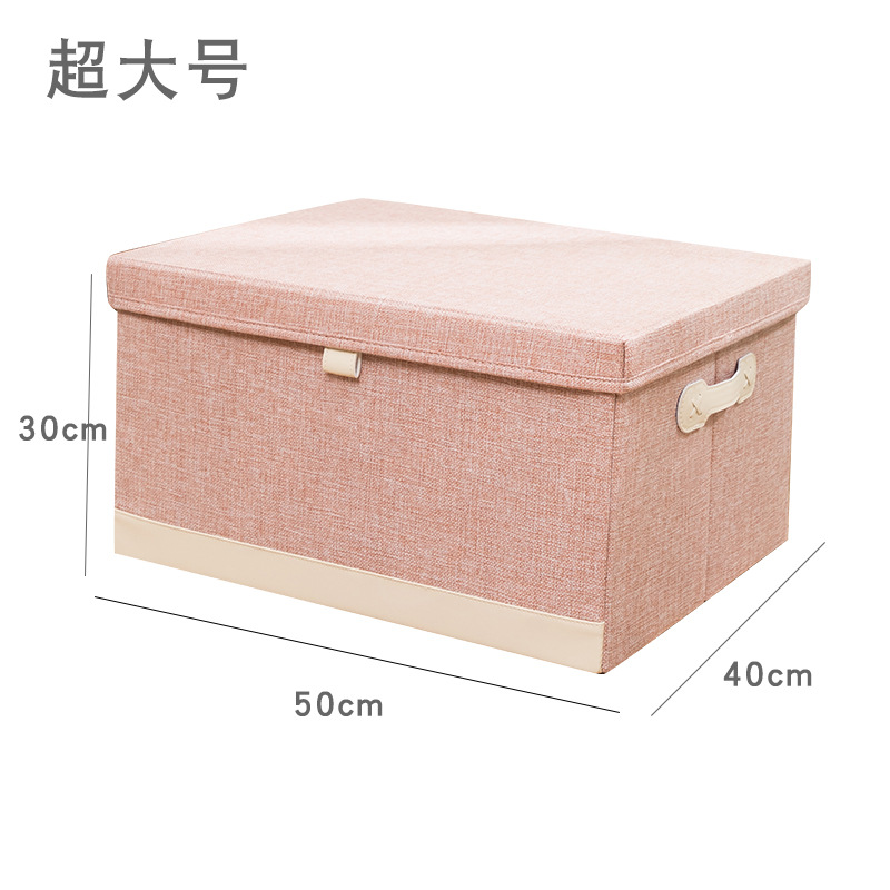 Cross-Border Foreign Trade Storage Box Solid Color Cotton and Linen Foldable Wardrobe Clothes Storage Box Toys Tiandigai Storage Box