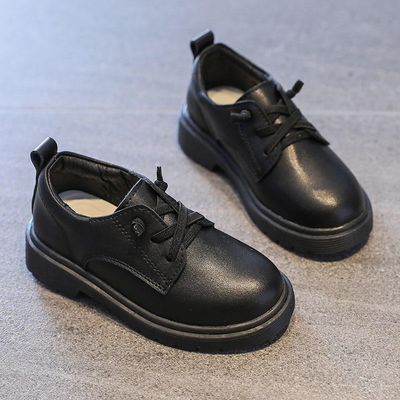 儿童皮鞋黑色英伦风小学生表演皮鞋中大童小男孩演出男童皮鞋