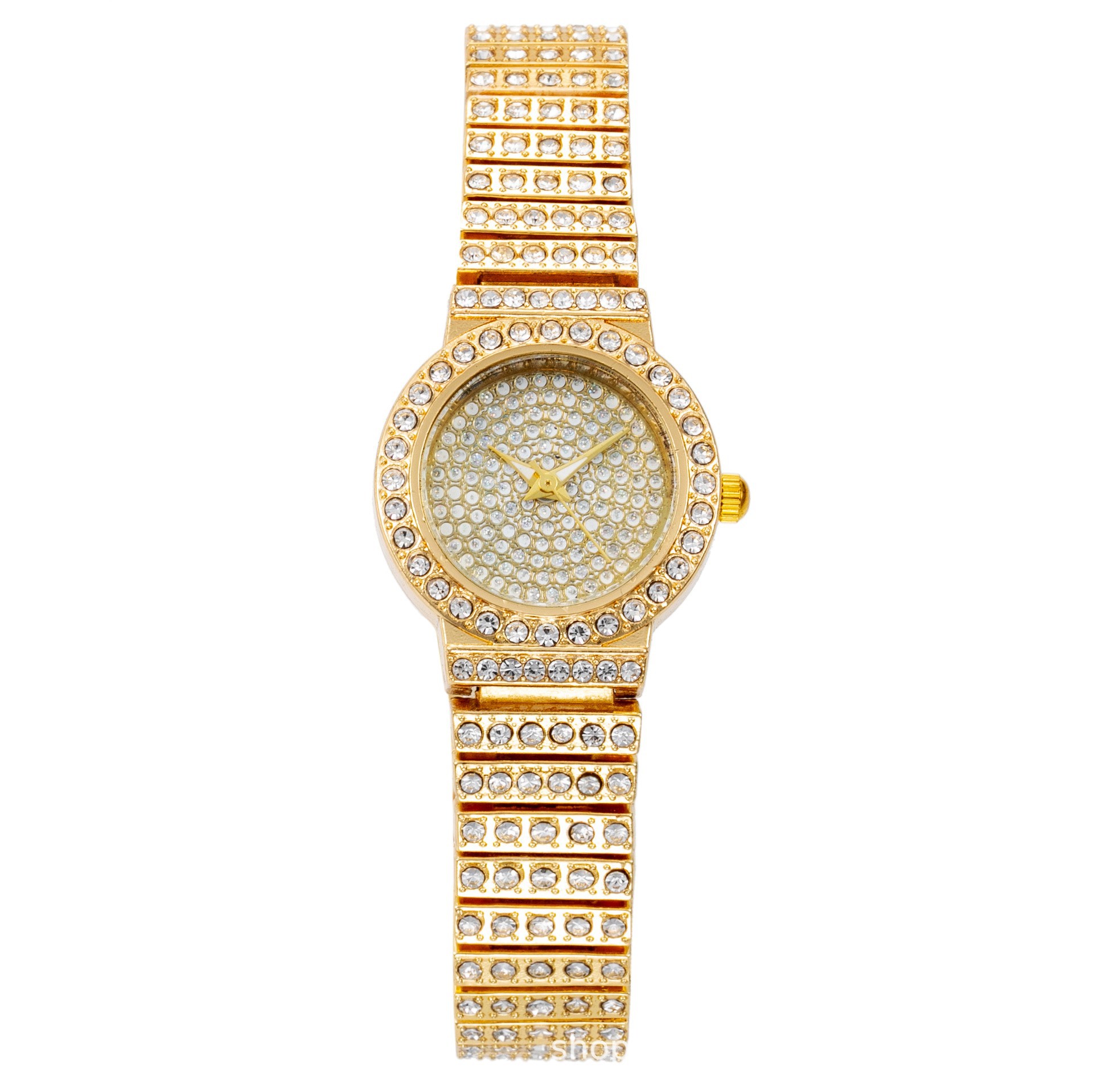 外贸跨境爆款高档时尚钢带镶钻女士手表满天星水钻面女表一件代发