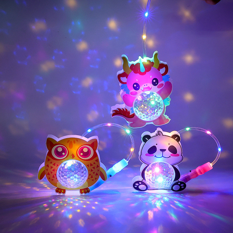 Dragon Year Portable Cartoon Lantern Large New Lantern Light-Emitting Portable Cute Lantern Spring Festival Lantern Festival Children's Toy