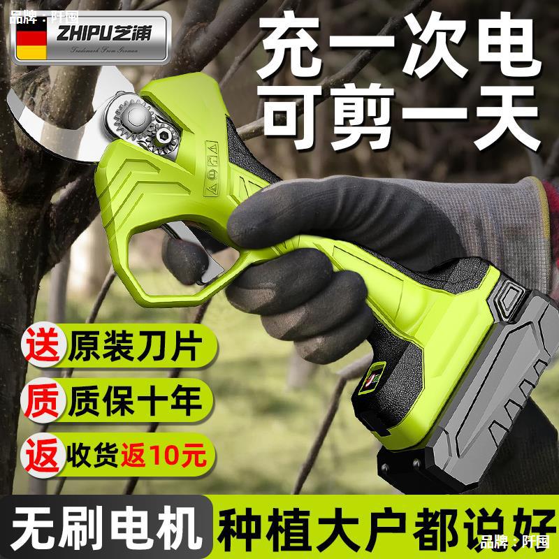 电动剪刀果树充电式修枝剪园林强力多功能锂电剪树枝电剪子-阿里巴巴
