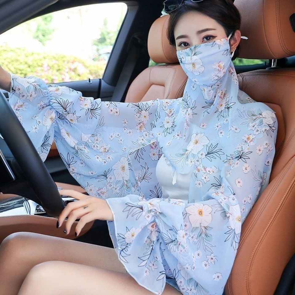 防晒手袖护臂夏季女开车骑车薄加长防紫外线手套袖套练车冰丝袖子