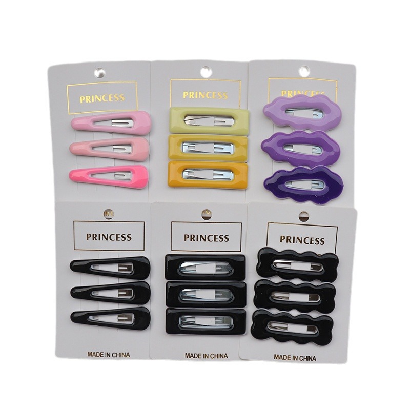 Simple Geometric Children's Barrettes Female Forehead Side BB Clip Eight-Character Bang Side Clip Back Head Hairpin Hair Ornaments Suit