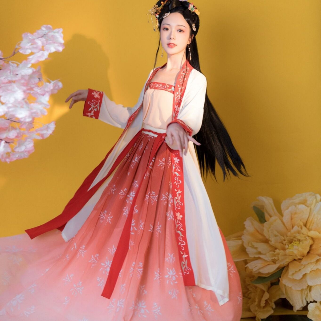 宋朝服装三件套 【烟芜】汉服女宋制刺绣裙春夏新品大宋淑女