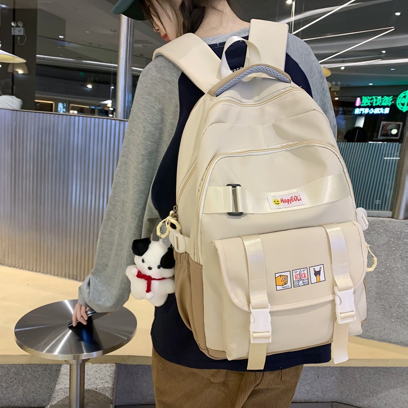 New Schoolbag Female Middle School Students Large Capacity Multi-Layer Backpack Japanese Style Burden Reduction Student Backpack Male Middle School Student