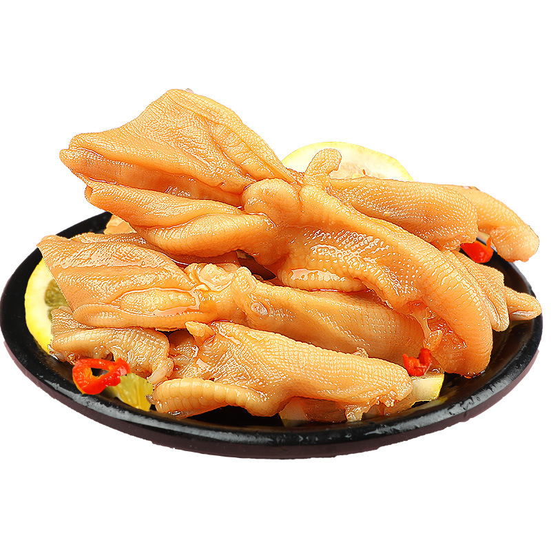 芥末酸辣无骨鸭掌零食去骨泡爪鸭爪脱骨鸭脚商用卤味熟食即食整箱