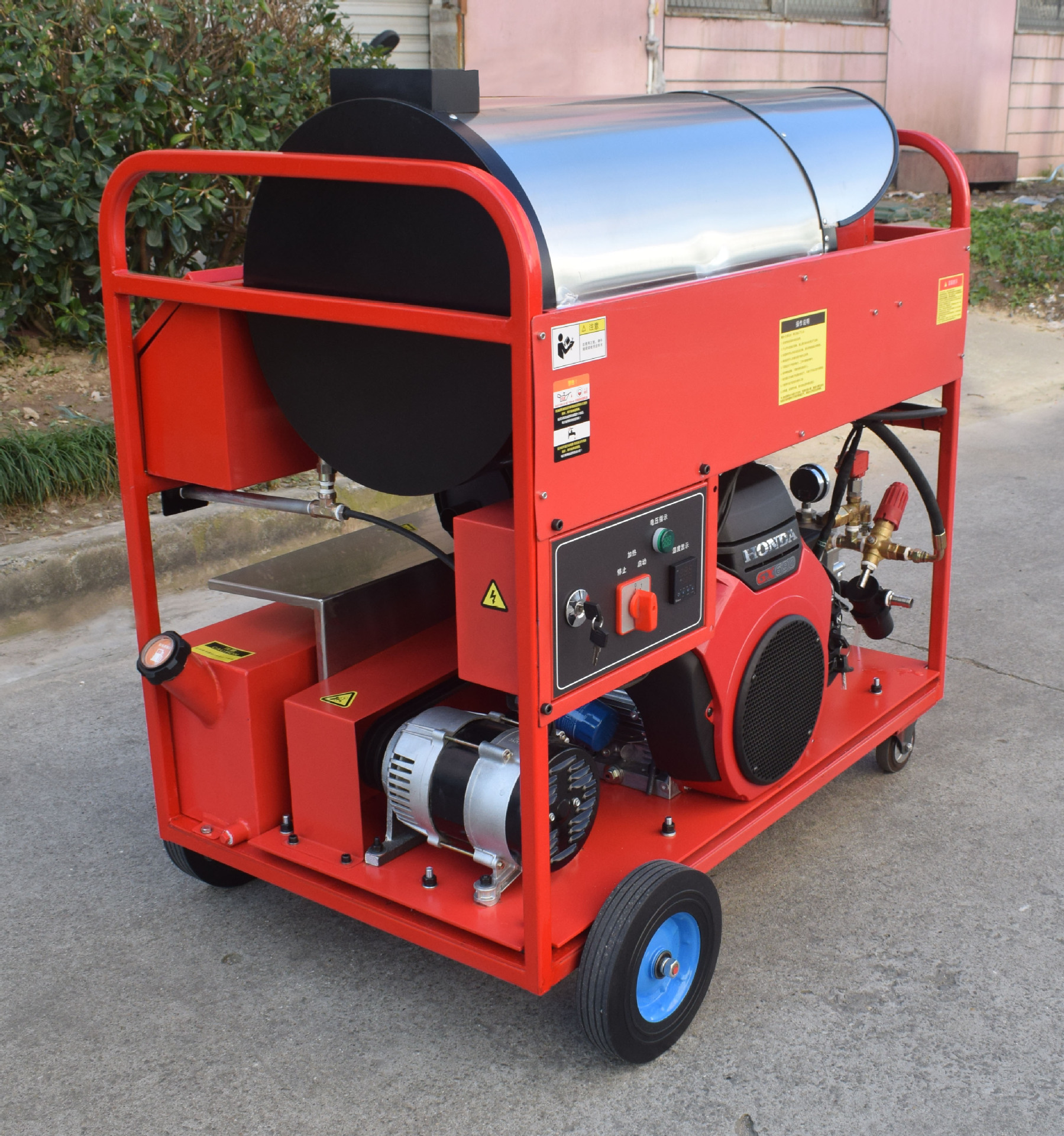 22hp本田汽油机驱动高压热水清洗机 350公斤压力冷热水高压清洗机
